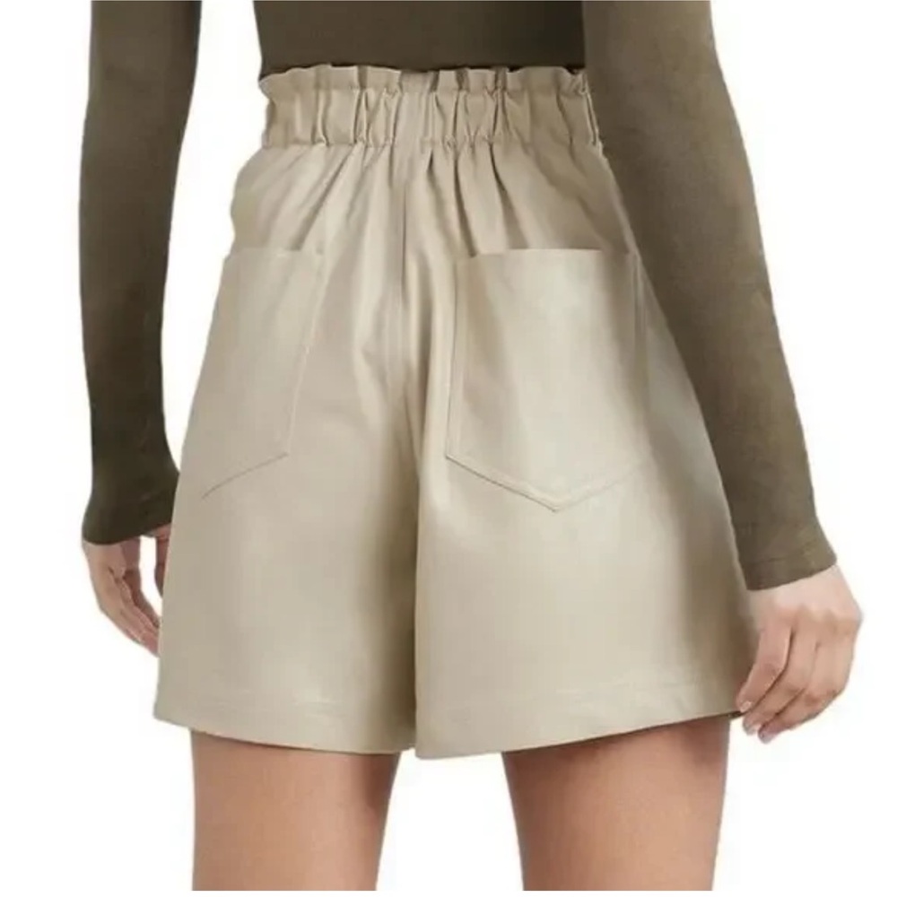 Modern Citizen - Kipp Paperbag Vegan Leather Shorts in Sand - Size Small NWOT - Picture 2 of 6